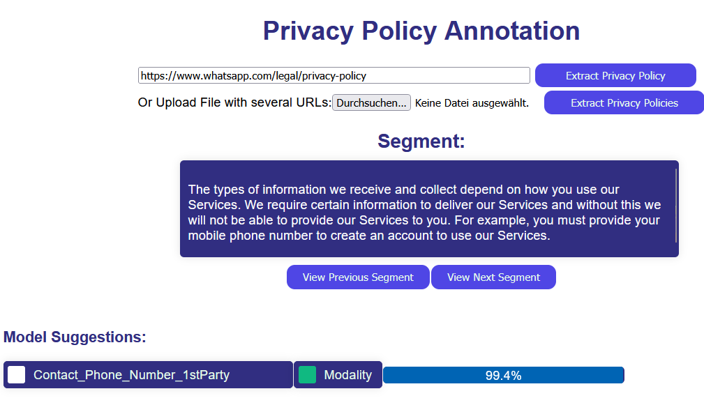 Policy segmentation view